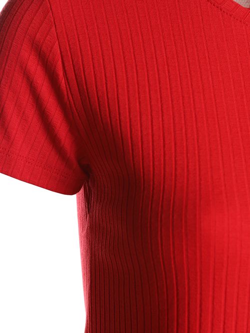 Blusa Canelada Manga Curta Autentique Feminina VERMELHO