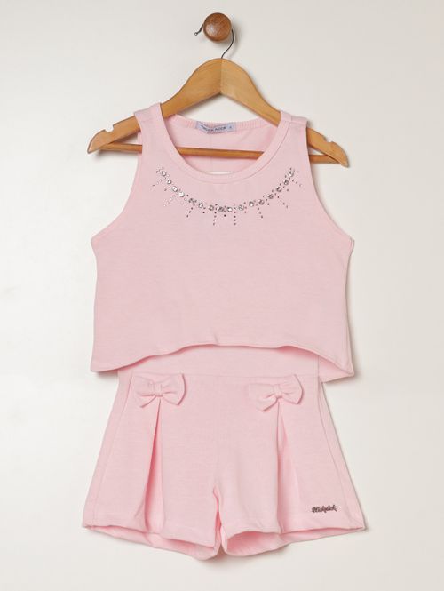 Conjunto Curto Infantil Para Menina - ROSA CLARO