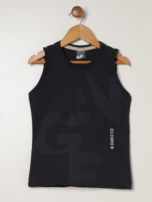 Camiseta Regata Gangster Infantil Para Menino - MARINHO