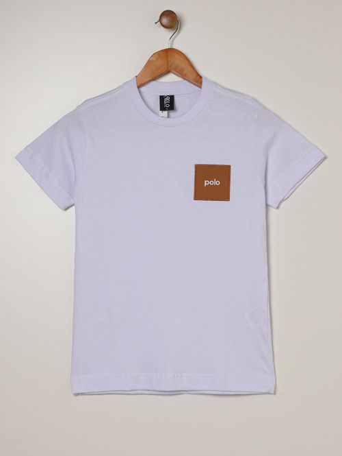 Camiseta Manga Curta Juvenil Para Menino - BRANCO