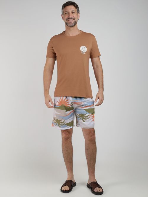 Camiseta Manga Curta Vels Masculina MARROM