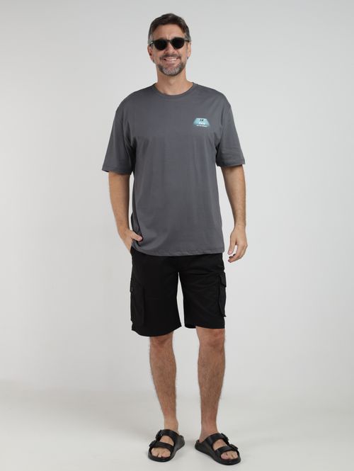 Camiseta Oversized Manga Curta Masculina CINZA