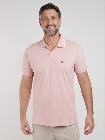 Polo Piquet Manga Curta Masculina ROSA