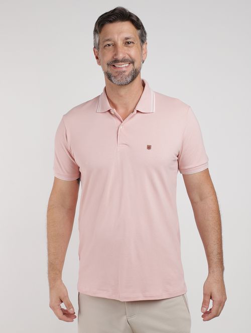 Polo Piquet Manga Curta Masculina ROSA