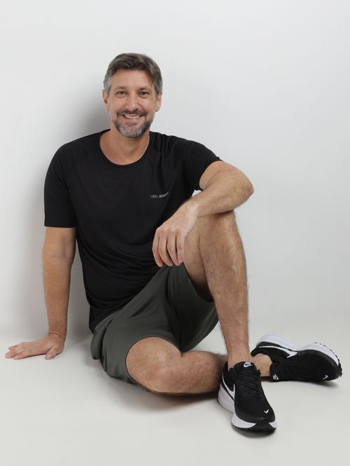 Camiseta Esportiva Runner Olympikus Masculina PRETO