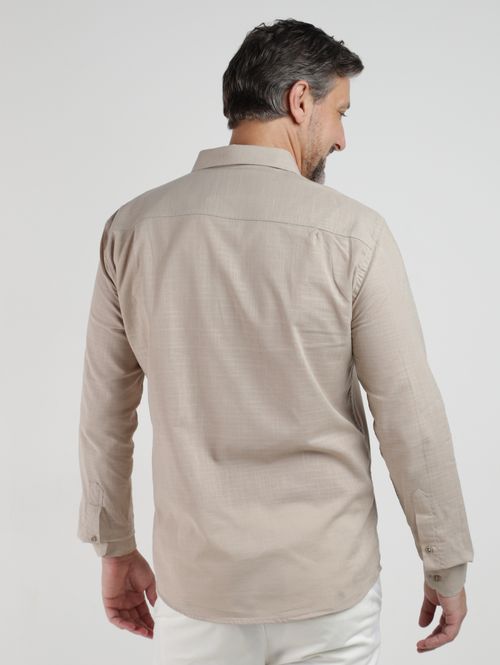 Camisa Manga Longa Masculina BEGE