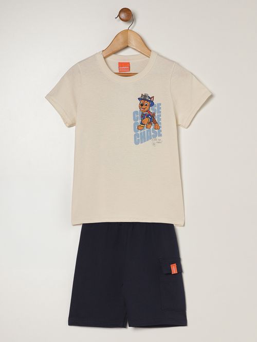 Conjunto Patrulha Canina Infantil Para Menino- OFF WHITE