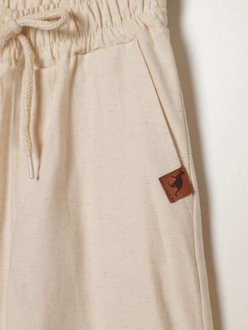 Calça Linho Jogger Infantil Para Menino - OFF WHITE