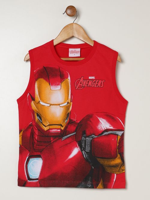 Camiseta Regata Avengers Infantil Para Menino- VERMELHO