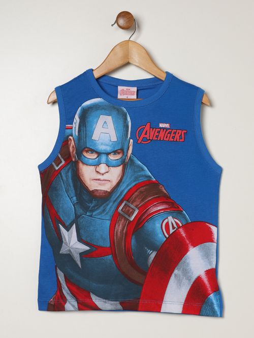 Camiseta Regata Avengers Infantil Para Menino- AZUL