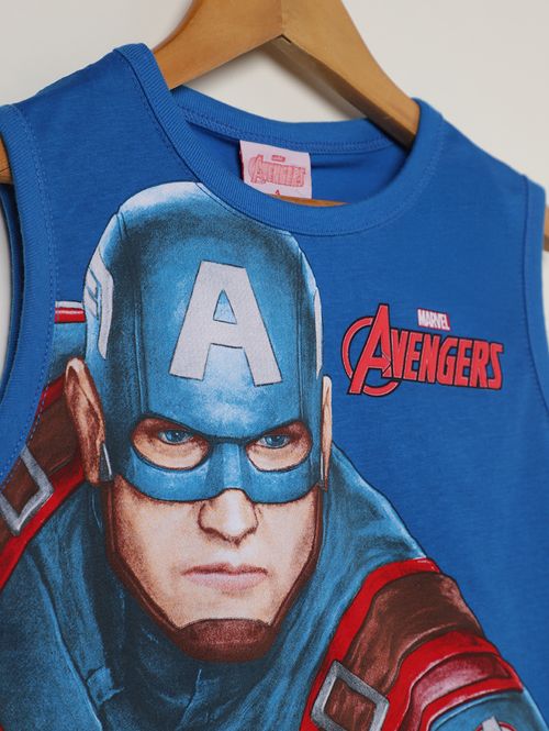Camiseta Regata Avengers Infantil Para Menino- AZUL