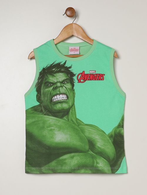 Camiseta Regata Avengers Infantil Para Menino- VERDE
