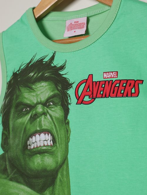 Camiseta Regata Avengers Infantil Para Menino- VERDE