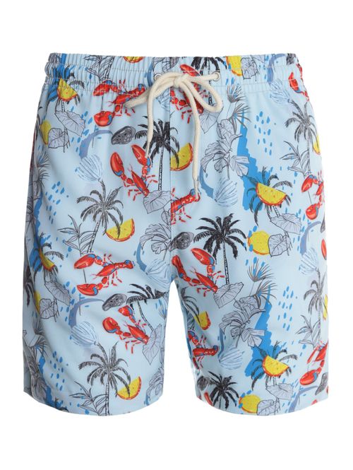 Calção Estampado Full Masculino AZUL CLARO