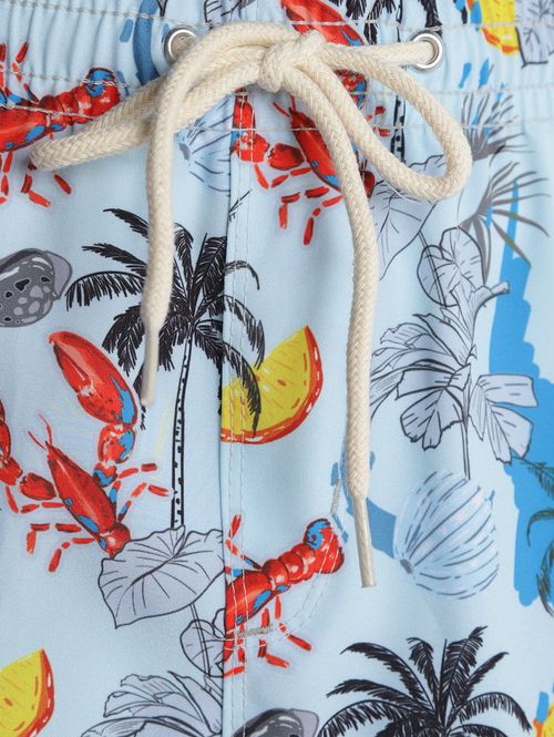 Calção Estampado Full Masculino AZUL CLARO