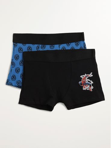 Kit Cuecas Spider Man Marvel Juvenil Para Menino- AZUL/PRETO