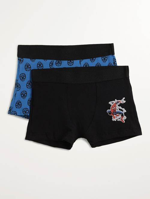 Kit Cuecas Spider Man Marvel Juvenil Para Menino- AZUL/PRETO