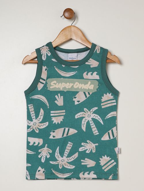 Camiseta Regata Estampada Infantil Para Menino - VERDE