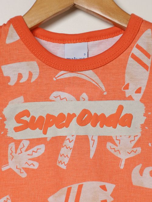 Camiseta Regata Estampada Infantil Para Menino - LARANJA