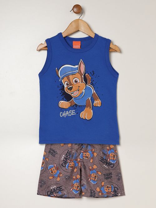 Conjunto Patrulha Canina Infantil Para Menino - AZUL