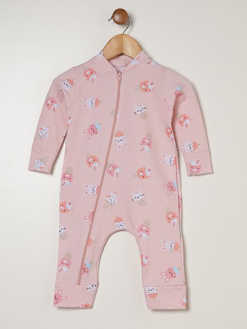 Macacão Malha Com Zíper Infantil Para Bebê - ROSA