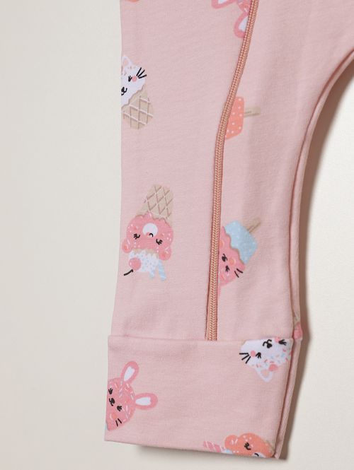 Macacão Malha Com Zíper Infantil Para Bebê - ROSA