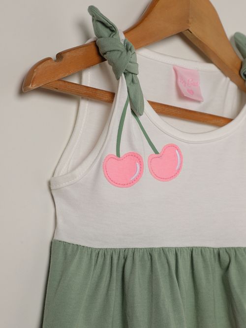 Vestido Meia Malha Bordado Infantil Para Menina - ROSA
