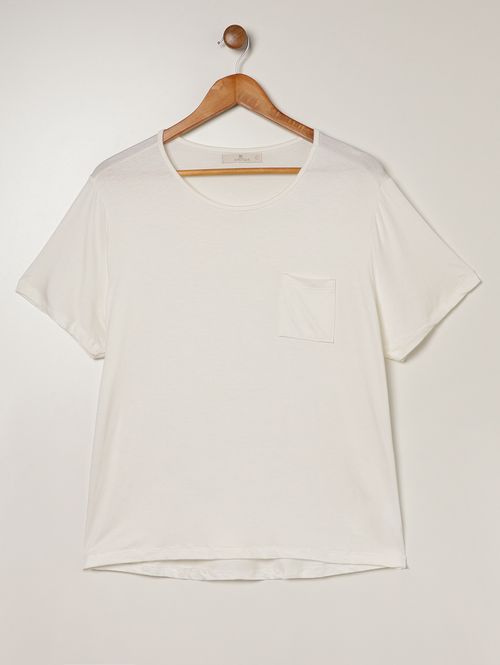 Blusa Manga Curta Autentique Plus Size Feminina OFF WHITE
