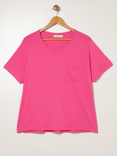 Blusa Manga Curta Autentique Plus Size Feminina ROSA