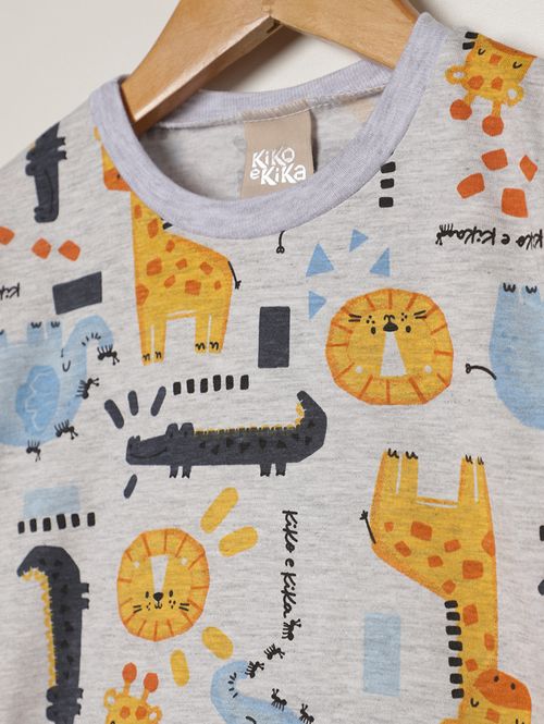 Conjunto Curto Estampado Infantil Para Bebê - MESCLA