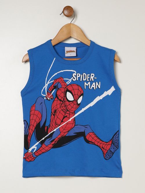 Camiseta Regata Spider Man Infantil Para Menino - AZUL