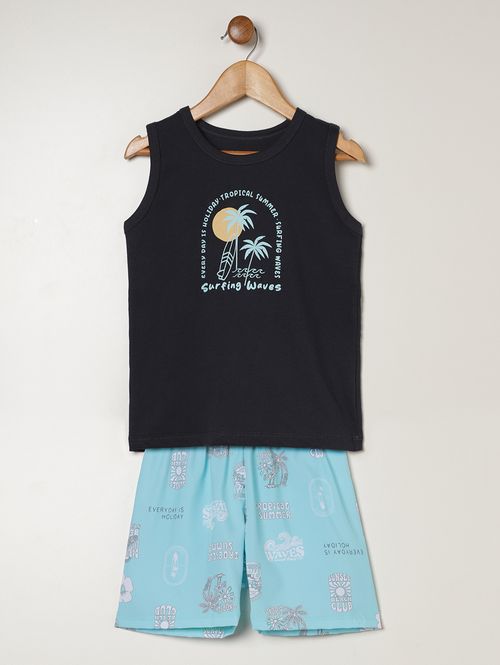 Conjunto Curto Infantil Para Menino - CINZA