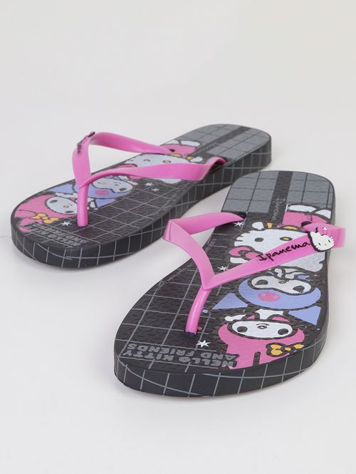 Chinelo Hello Kitty ipanema Feminino PRETO/LILAS