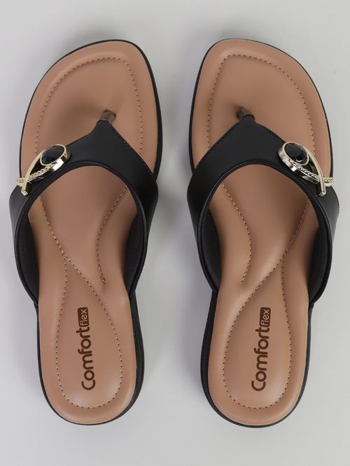 Chinelo Alto Com Pedraria Comfortflex Feminino PRETO