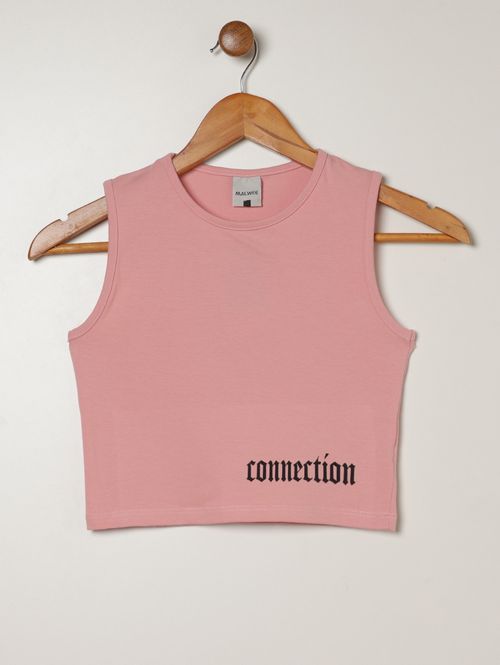 Blusa Cotton Regata Juvenil Para Menina- ROSA