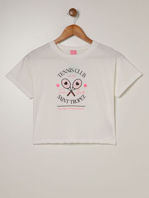 Conjunto Curto Juvenil Para Menina - OFF WHITE