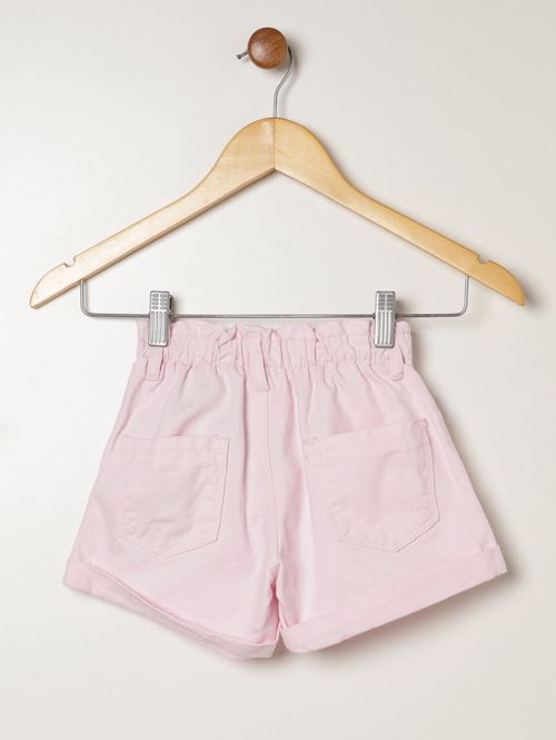 Short Sarja Clochard Infantil Para Menina- ROSA CLARO