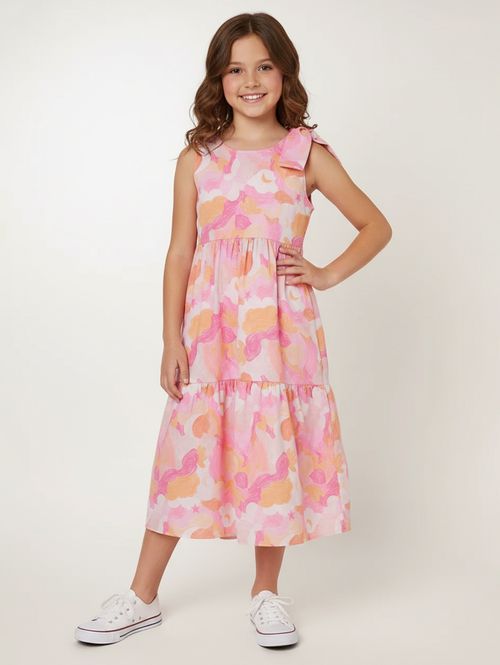Vestido Laço Infantil Para Menina - ROSA