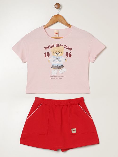 Conjunto Curto Juvenil Para Menina - ROSA