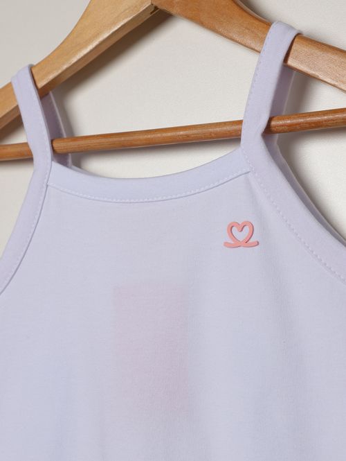 Blusa Regata Infantil Para Menina - BRANCO