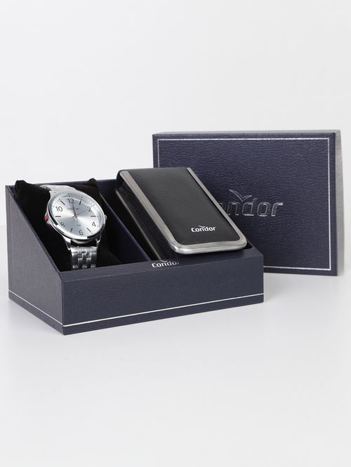 Relógio+Acessório Condor Masculino PRATA