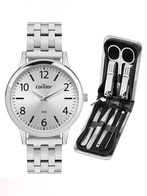 Relógio+Acessório Condor Masculino PRATA