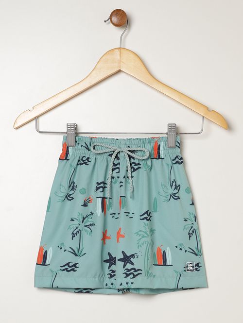 Bermuda Estampado Infantil Para Menino - VERDE