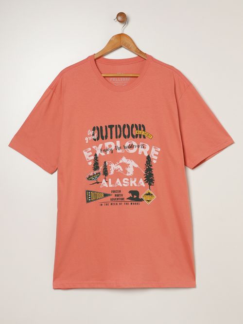 Camiseta Manga Curta Plus Size Masculina ROSA