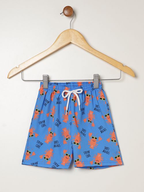 Bermuda Estampada Infantil Para Menino - AZUL