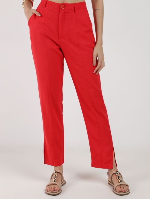 Calça Linho Cenoura Autentique Feminina VERMELHO