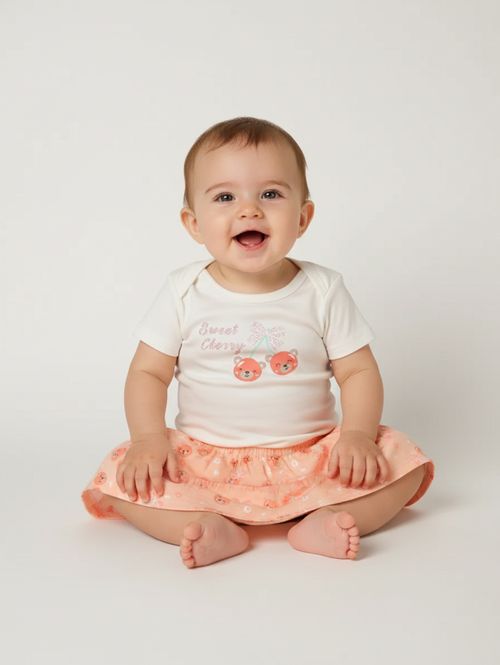 Conjunto Curto Infantil Para Bebê - NATURAL