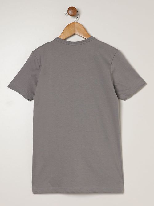 Camiseta Manga Curta Juvenil Para Menino - CINZA