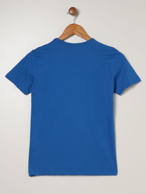 Camiseta Manga Curta Juvenil Para Menino - AZUL