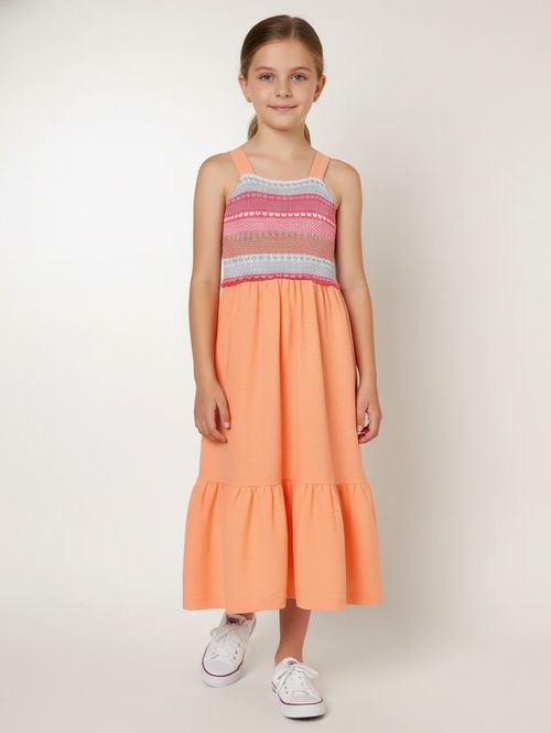 Vestido Infantil Para Menina - LARANJA